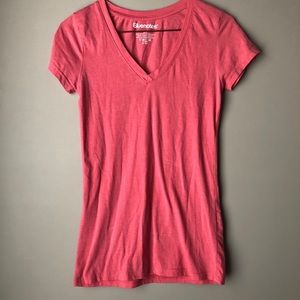 Coral Pink V-neck Tee